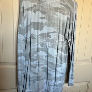 Women’s blue camo top.